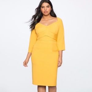 NWT Eloquii Yellow Sweetheart Sheath Dress Sz. 14